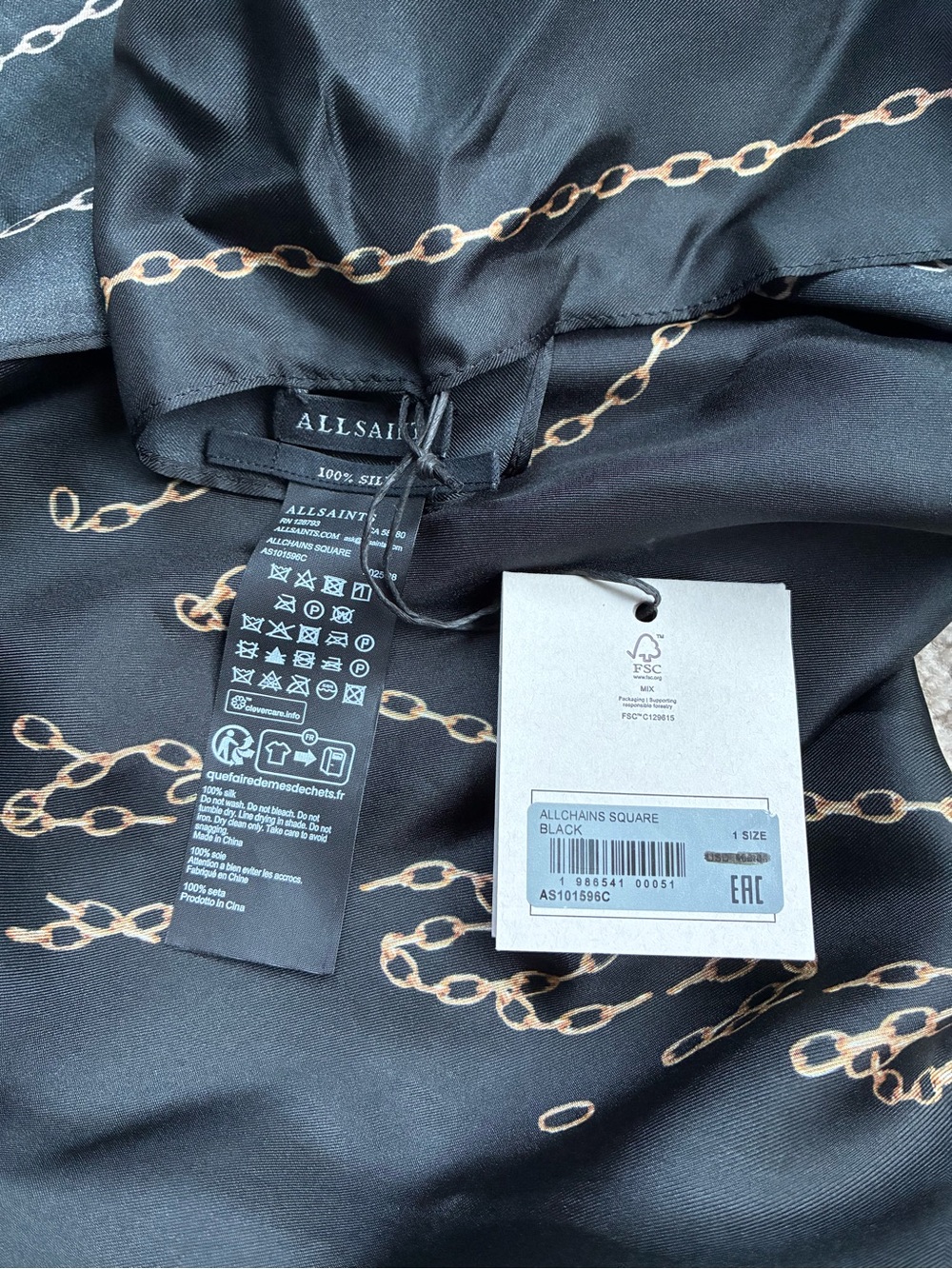 All Saints All Chains silk square scarf - Picture 7 of 8